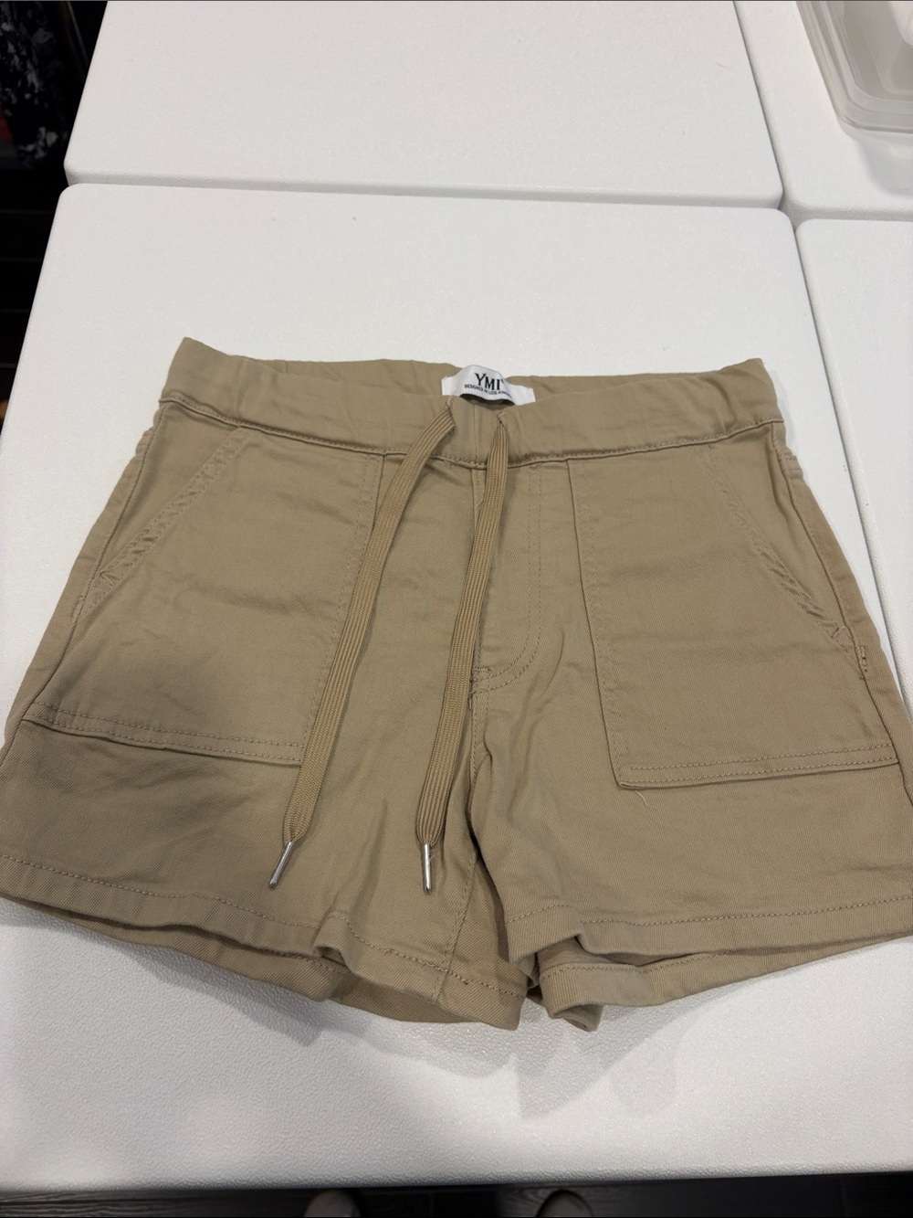 YMI Women's Tan Drawstring Utility Shorts